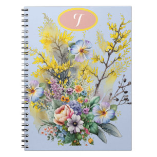 Cottagecore Waterverf Spring Flowers Boeket Notitieboek
