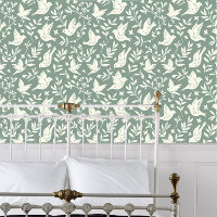 Cottagecore White Papercut Vliegende Vogels