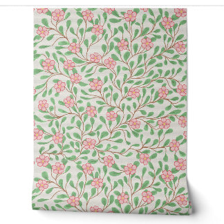 Cottagecore Wilde Bloem Patroon - Mooie Roze Bloem Behang
