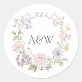 Cottagecore Wilde Bloem Romantische Botanische Mon Ronde Sticker