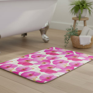 Cottagecore Wilde Bloem Roze Klaproos Botanisch Badmat