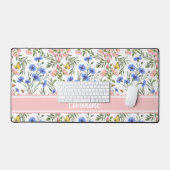 Cottagecore wilde bloementuin werkruimte bureaumat (Keyboard & Muis)
