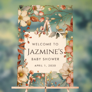 Cottagecore Wildflower Baby shower Welkom Acryl Bord