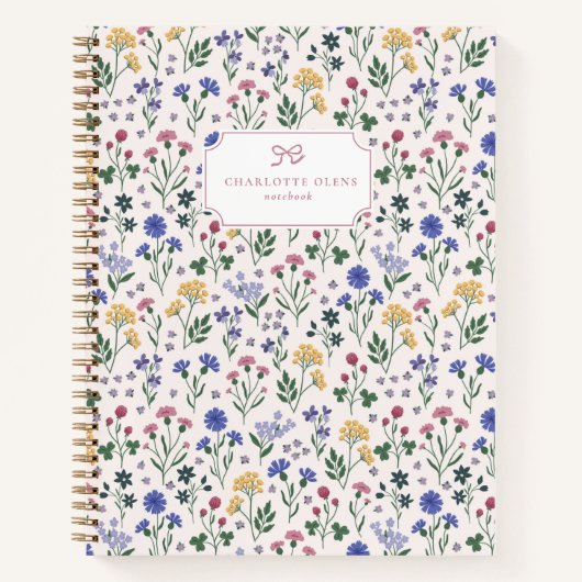 Cottagecore Wildflower Bow Notebook Notitieboek (Voorkant)