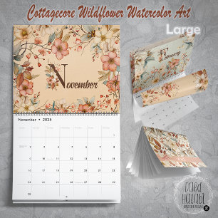 Cottagecore Wildflower Waterverf Art Kalender
