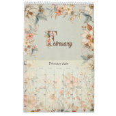 Cottagecore Wildflower Waterverf Kunstkalender Kalender (Feb 2026)