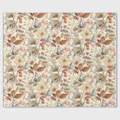 Cottagecore Wildflower Waterverf  Patroon Cadeaupapier (Vlak)