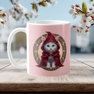 Cottagecore Witte Kat Kersenbloesem Verjaardag Koffiemok