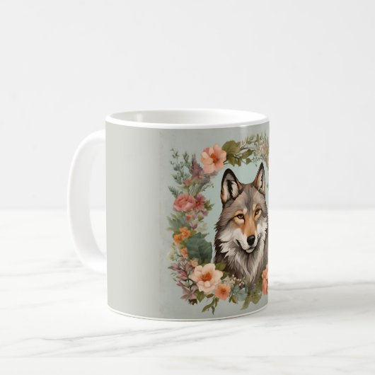 Cottagecore Wolf Koffiemok (Voorkant links)