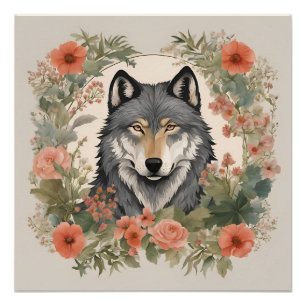 Cottagecore Wolf Perfect Poster