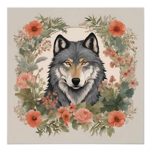 Cottagecore Wolf Perfect Poster (Voorkant)