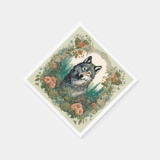 Cottagecore Wolf Servet (Hoek)