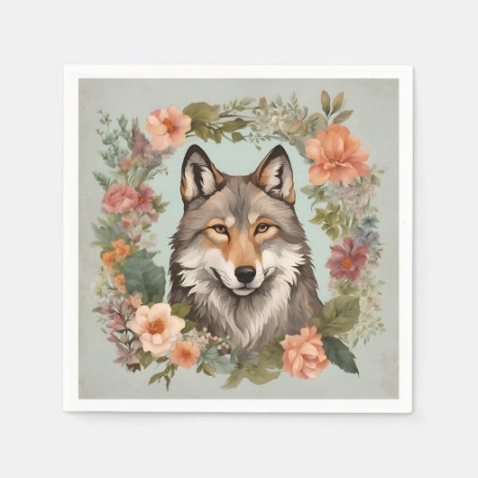 Cottagecore Wolf Servet (Voorkant)