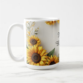 Cottagecore Zonnebloem Bloemstuk Koffiemok