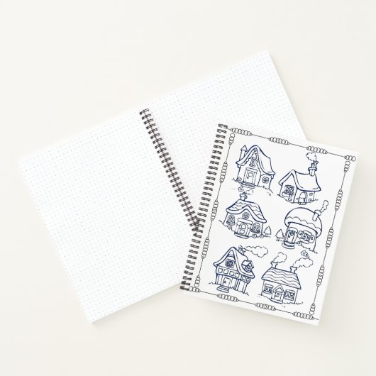 Cottages and Flowers kleurboek Notitieboek (Binnen)