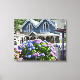 Cottages and Hydrangeas - Martha's Vineyard Canvas Afdruk