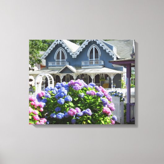 Cottages and Hydrangeas - Martha's Vineyard Canvas Afdruk (Voorkant)
