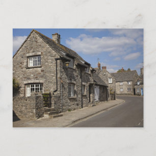 Cottages, Corfe Castle village, Dorset, England, Briefkaart