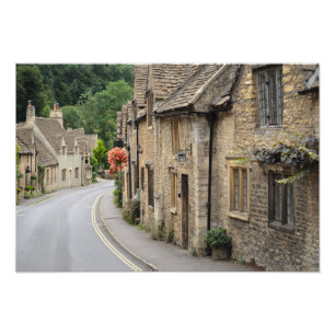 Cottages in Castle Combe, foto-afdrukken van GB Foto Afdruk