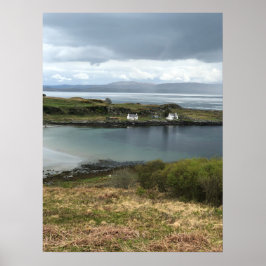 Cottages op het eiland Jura in Schotland Poster
