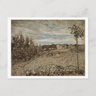 Cottages, Woman in Foreground, Vincent van Gogh Briefkaart