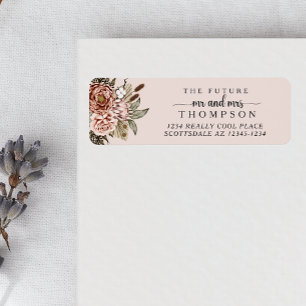 Cottcore Boho Floral Wedding Return-adres Etiket