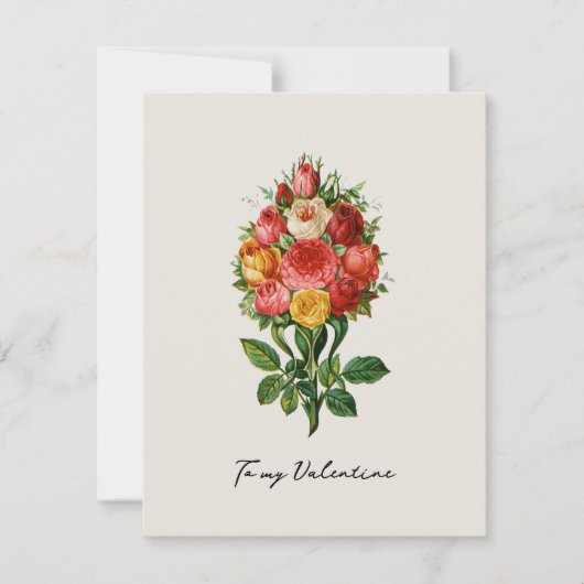 Cottcore  Bouquet Valentijn Feestdagenkaart (Voorkant)