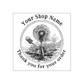 Cottcore Dandelion Sjabloon Small Business Rubberstempel (Afrduk)