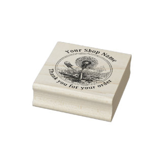 Cottcore Dandelion Sjabloon Small Business Rubberstempel