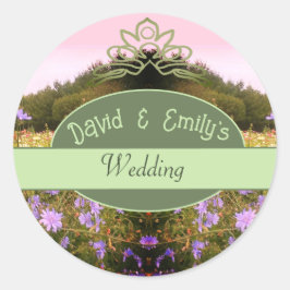 Cottcore Flower Meadow Wedding Ronde Sticker