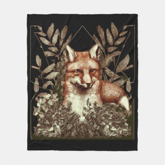Cottcore Fox Fleece Deken (Voorkant)