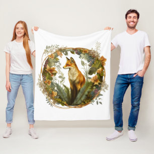 Cottcore Fox  Fleece Deken