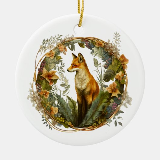 Cottcore Fox  Keramisch Ornament (Voorkant)