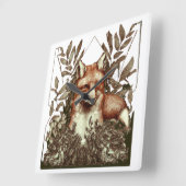 Cottcore Fox  Vierkante Klok (Hoek)