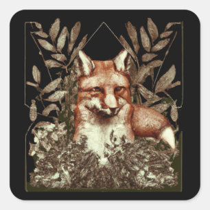 Cottcore Fox  Vierkante Sticker