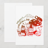 Cottcore Gnome Couple Happy Valentiine Day Feestdagenkaart (Voorkant / Achterkant)