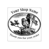 Cottcore Owl Sjabloon Small Business Rubberstempel (Afrduk)