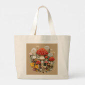 Cottcore-paddenstoel Grote Tote Bag (Achterkant)