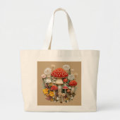 Cottcore-paddenstoel Grote Tote Bag (Voorkant)