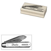 Cottcore Pocket Knife Aangepaste naam Rubberstempel (Gestempeld)