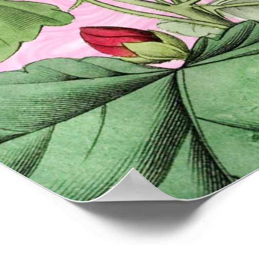 Cottcore roze Flowers Custom Poster (Hoek)