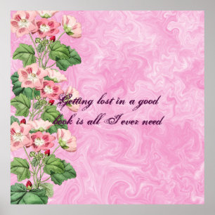 Cottcore roze Flowers Custom Poster