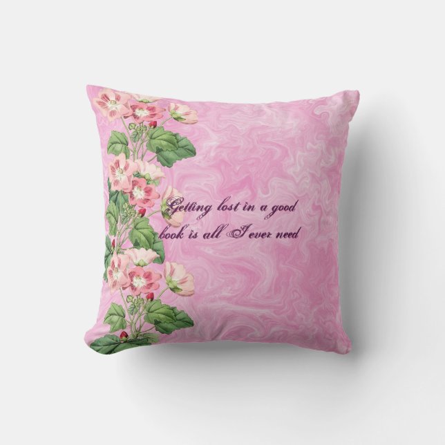 Cottcore roze Flowers Custom Sierkussen (Voorkant)