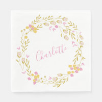 Cottcore roze Green Dainty Floral Wreatname