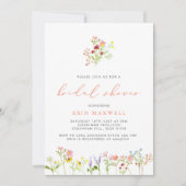 Cottcore Wilde Flowers Bridal Shower Invitation Kaart (Voorkant)
