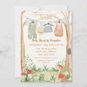 Cottcore Woodland Clothes Fox Mushroom Baby Boy Kaart (Voorkant)