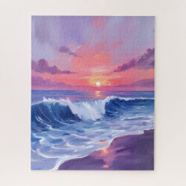 Cottensuikerbaai | Roze Oceaan Aquarel Legpuzzel