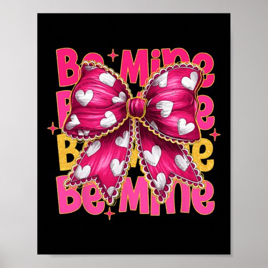 Cotteque Boog Wees Mijn Valentijn Schattige Valent Poster (Voorkant)