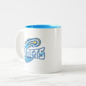 Cottey College Comets Tweekleurige Koffiemok (Voorkant links)