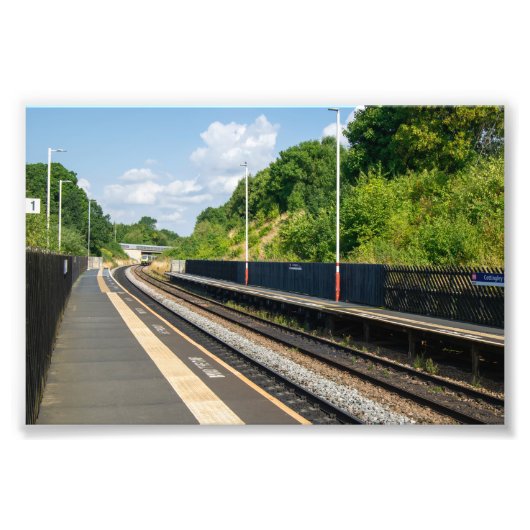 Cottingley Railway Station, Leeds Foto Afdruk (Voorkant)